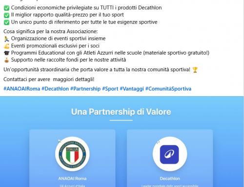 ANAOAI Sezione di Roma ha stretto una partnership con Decathlon